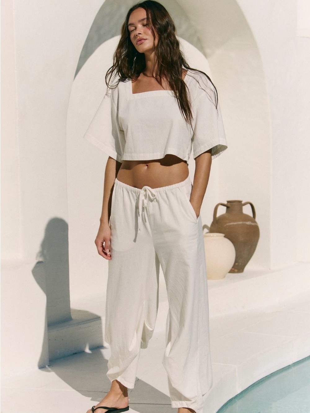 Free People Beach Bold 2 Piece Pant Set 💯Cotton NWT - Picture 3 of 5